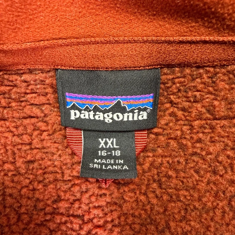 Patagonia Better Sweater 1/4 Zip Fleece Pullover Rust Orange Kids XXL Women's XS